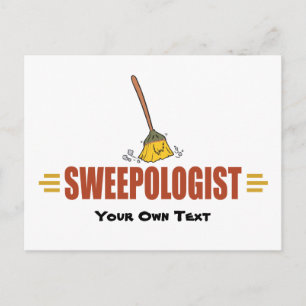 Funny Broom-svepande Vykort