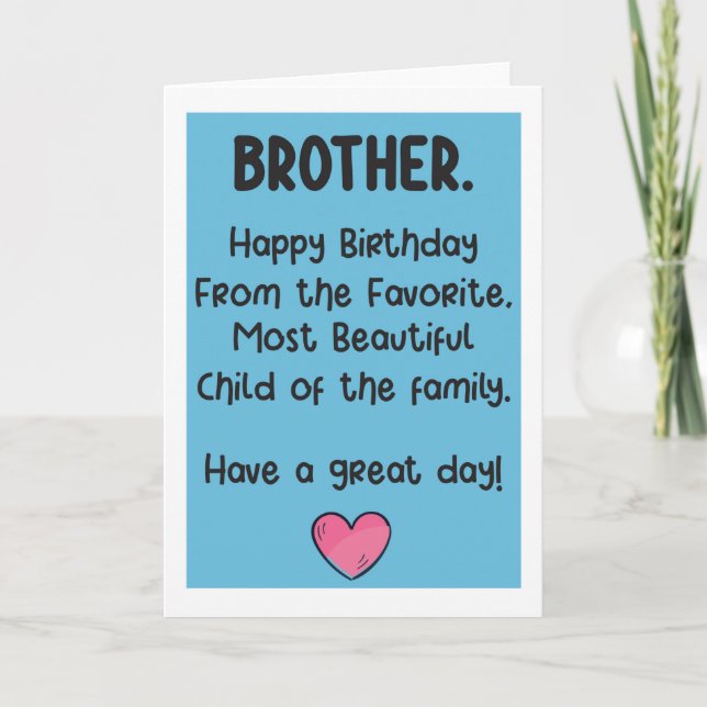 Funny Brother Birthday Card Kort (Framsida)
