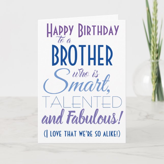 Funny Brother Birthday Kort (Framsida)