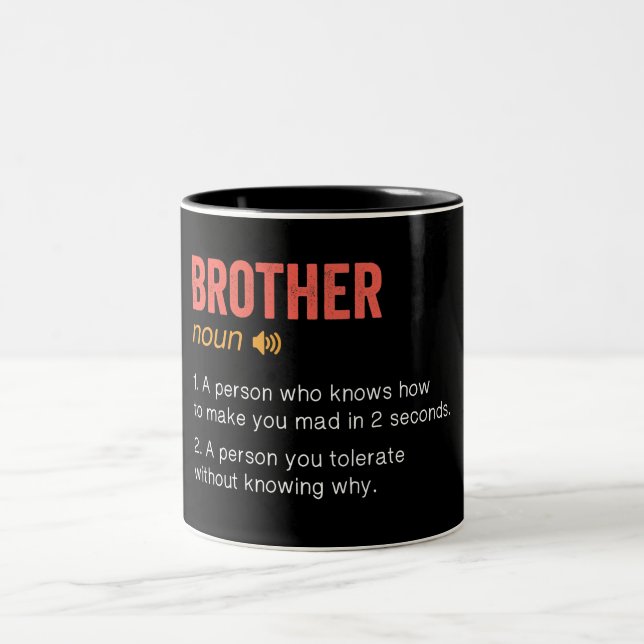 Funny Brother Definition Two-Tone Coffee Mugg (Center)