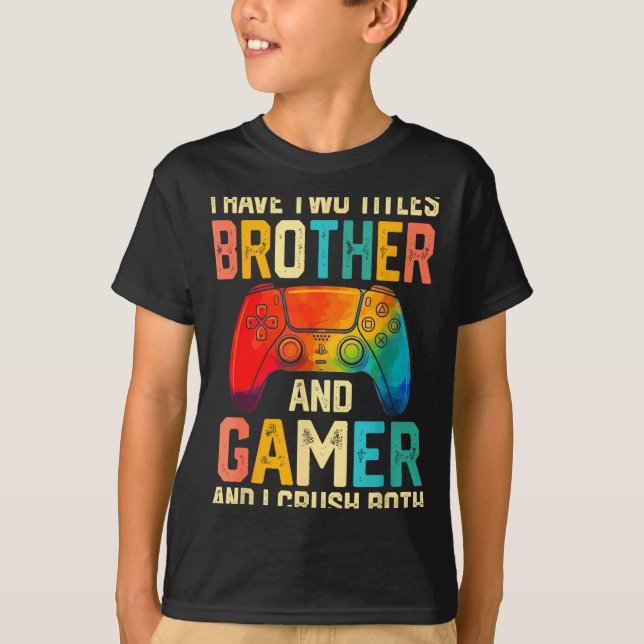 Funny Brother Gamer Graphic Tee Men Boys Teens Vid (Framsida)