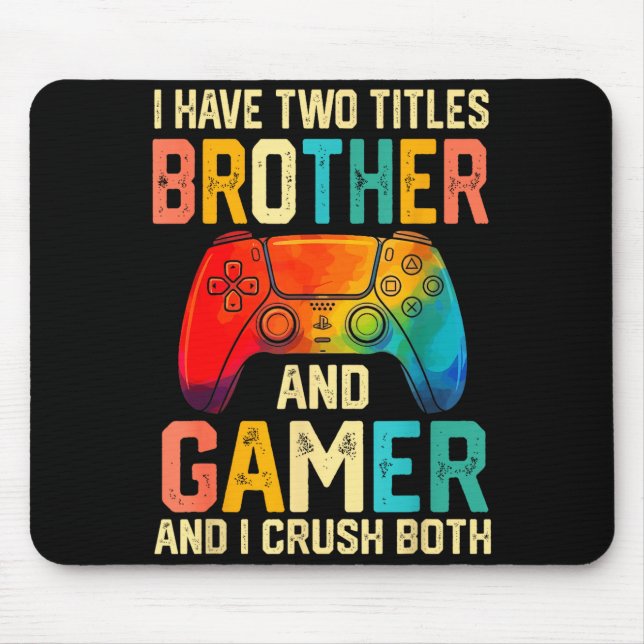 Funny Brother Gamer Graphic Tee Men Boys Teens Vid Musmatta (Framsidan)
