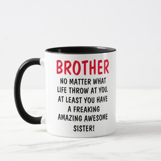 Funny Brother Mugg, Gift for Brother Mugg (Vänster)