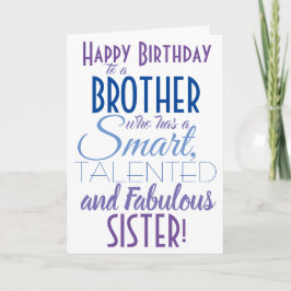 Funny Brother Sister Birthday Kort