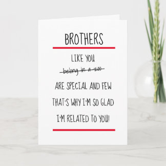 Funny Brothers Cheeky Verse Birthday Kort