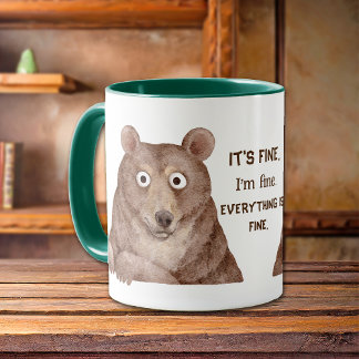 Funny Brown Bear Jag är Bra Office Mugg
