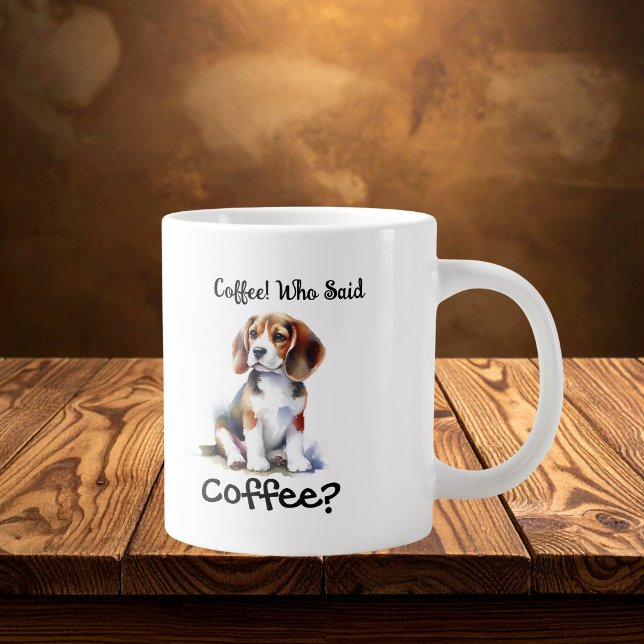 Funny BROWN 'Coffee' Beagle Personalize Jumbo Mugg (Skapare uppladdad)