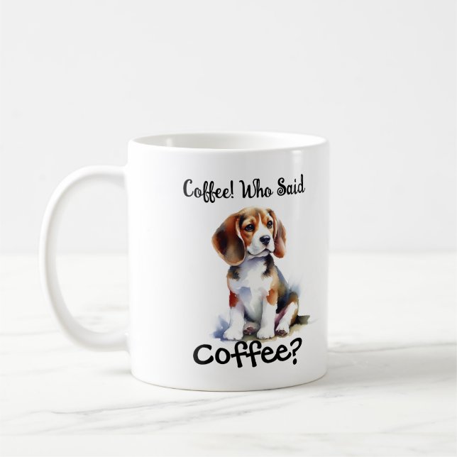 Funny BROWN 'Coffee' Beagle Personalize Kaffemugg (Vänster)