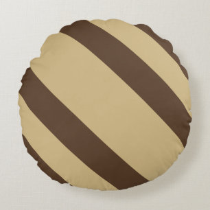 Funny Brown Diagonal Rand Rund Kudde