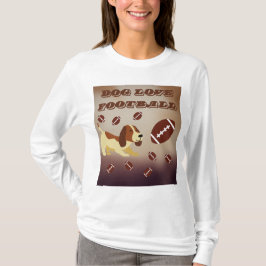 Funny Brown Hund spelar fotboll T Shirt