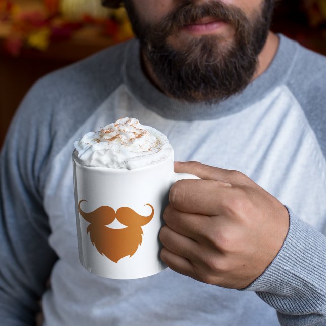 Funny Brown Mustache Kaffemugg (Skapare uppladdad)