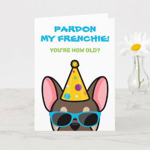 Funny Brown Tan Fransk Bulldog Frenchie Birthday C Kort