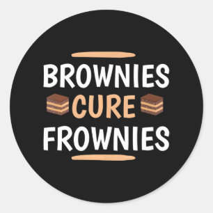 Funny Brownies Cure Frownies Cupaka Älskare Runt Klistermärke