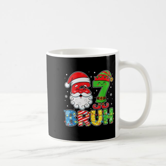 Funny Bruh 67 Six Seven Christmas 6 7 Meme Boy Gir Kaffemugg (Höger)