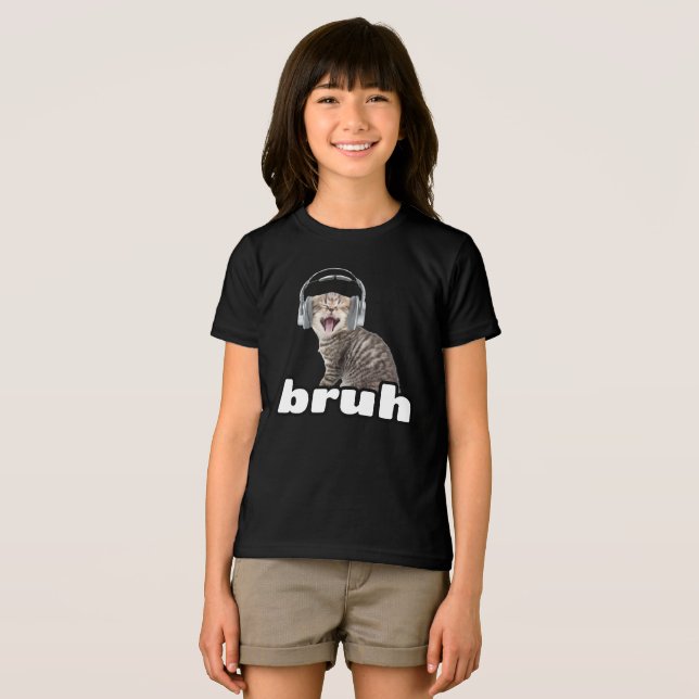 Funny Bruh Cat T Shirt (Framsida Full)