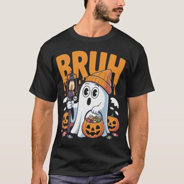 Funny Bruh Ghost Costume for Par - Cute Hallow T Shirt (Framsida)