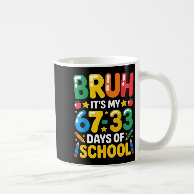 Funny Bruh It's My 67 33 Days Of School Math Six S Kaffemugg (Höger)