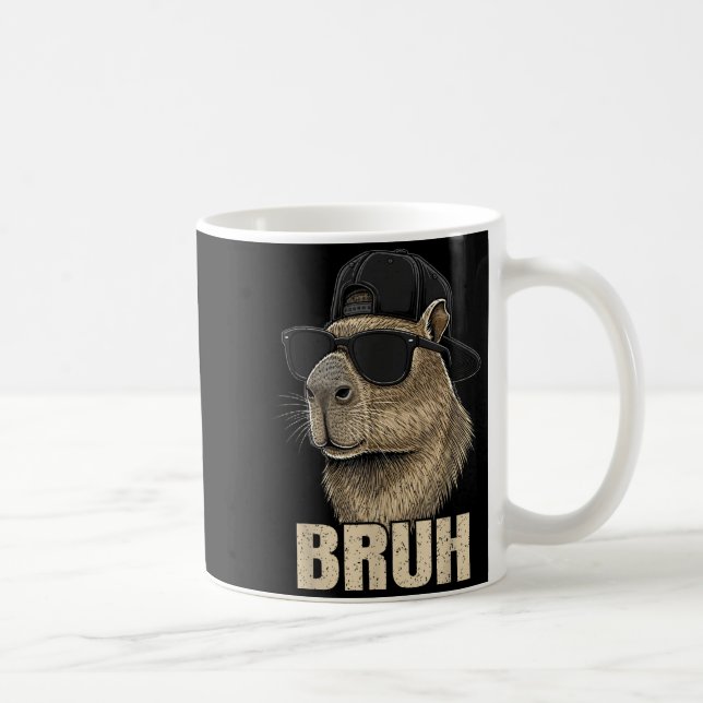 Funny Bruh Meme Capybara Lover Cool Sungles For Me Kaffemugg (Höger)