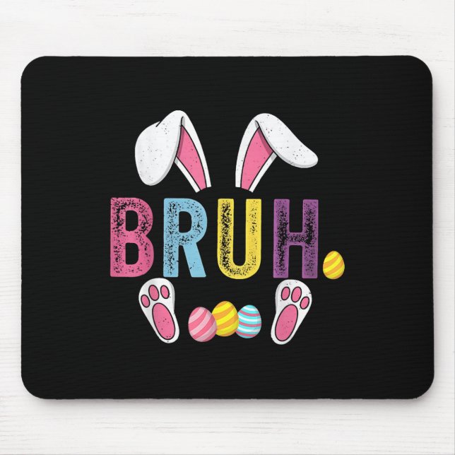 Funny Bruh Meme Påsk Day Bunny Eggs Tonåringars Bo Musmatta (Framsidan)