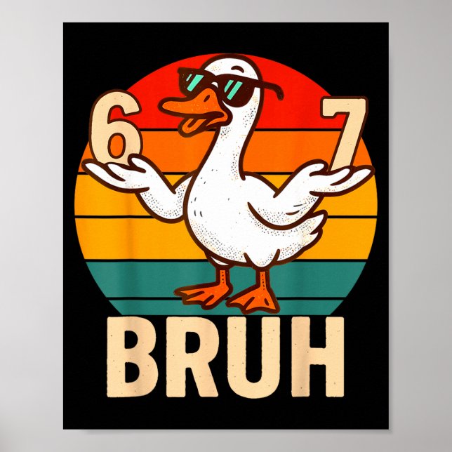 Funny Bruh Retro Duck 6 7 Meme Kids Teen Boys  Poster (Framsidan)