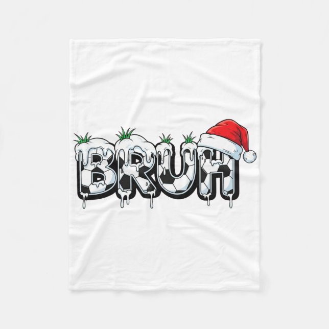 Funny Bruh Soccer Christmas Xmas Pajama _1  Fleecefilt (Framsidan)