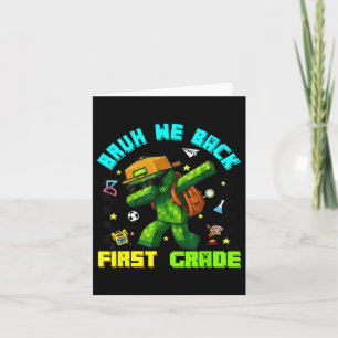 Funny Bruh We Back First Klass Dabbing Gamers Boys Kort