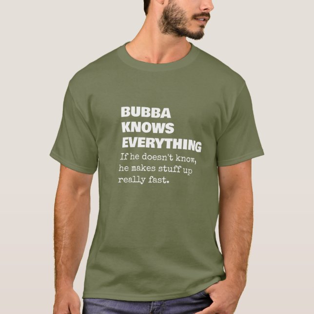 Funny Bubba Gift For New Grandpa T Shirt (Framsida)