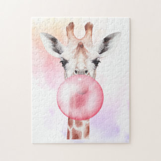 Funny Bubblegum Giraffe Pussel