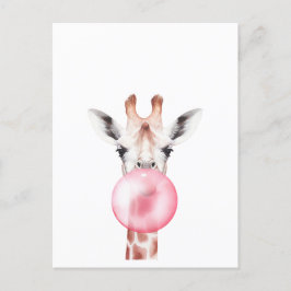 Funny Bubblegum Giraffe Vykort