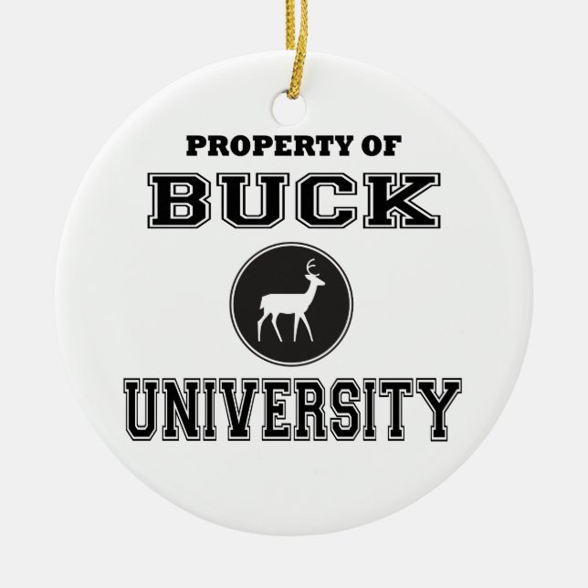 Funny Buck Universiteten Julgransprydnad Keramik (Framsidan)