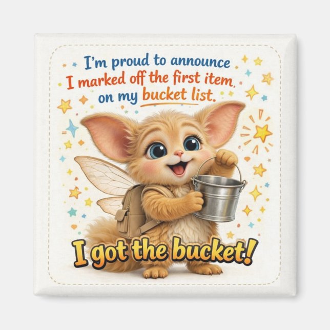 Funny Bucket List Dad Joke Magnet (Framsidan)