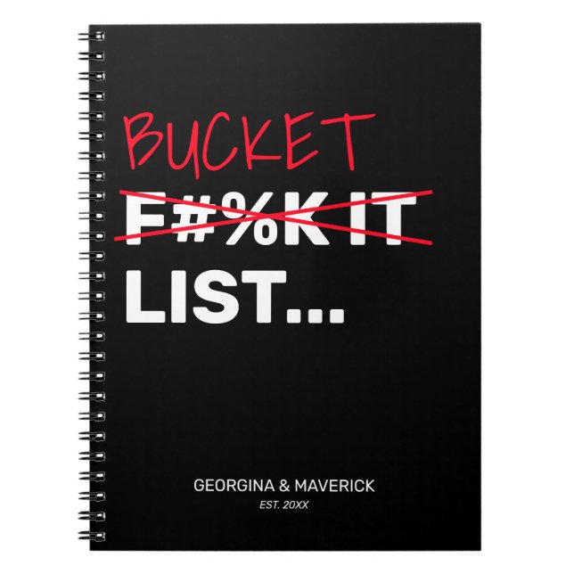 Funny Bucket List Par Äventyr Keepsaké Anteckningsbok (Framsidan)