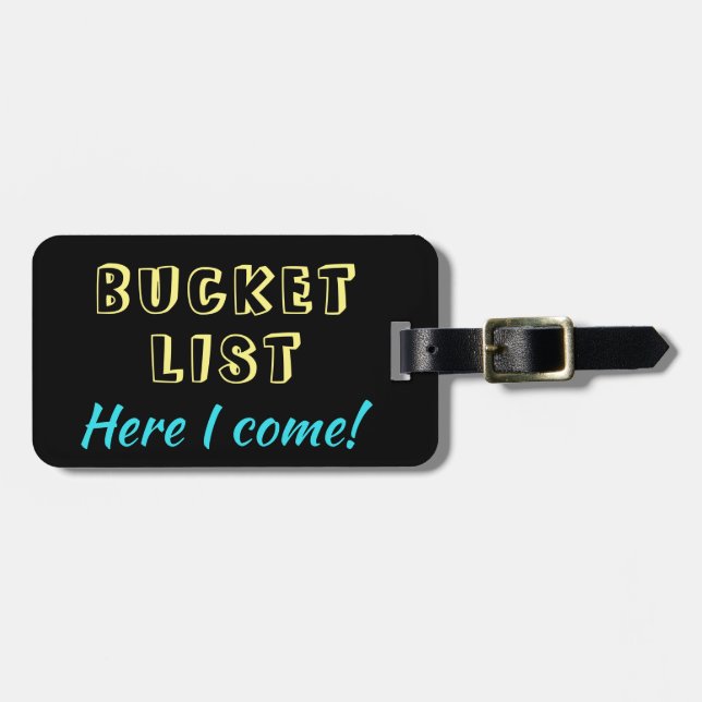 Funny Bucket-lista här i Kom Bagagebricka (Horisontell Framsida)