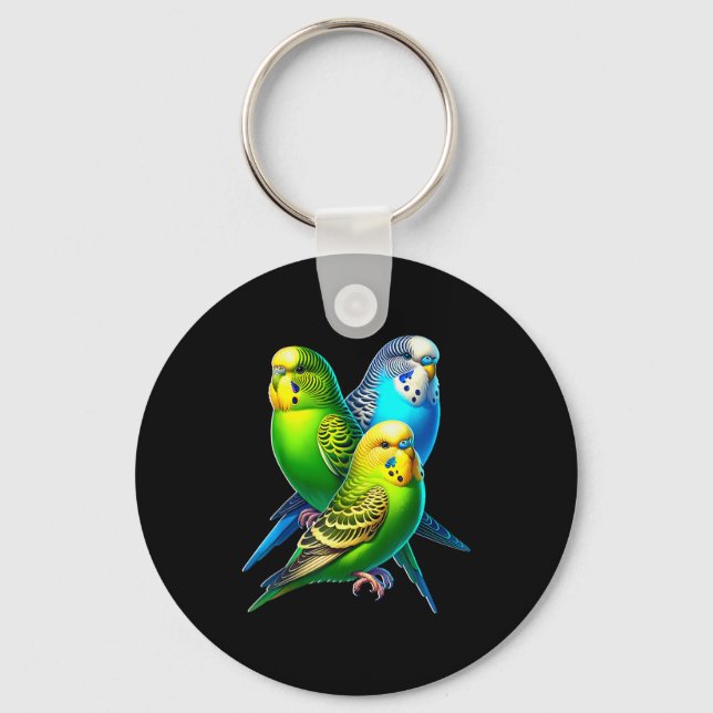 Funny Budgie Budgerigar Design  Nyckelring (Framsida)