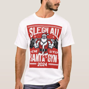 Funny Buff Santa Gym T-Shirt
