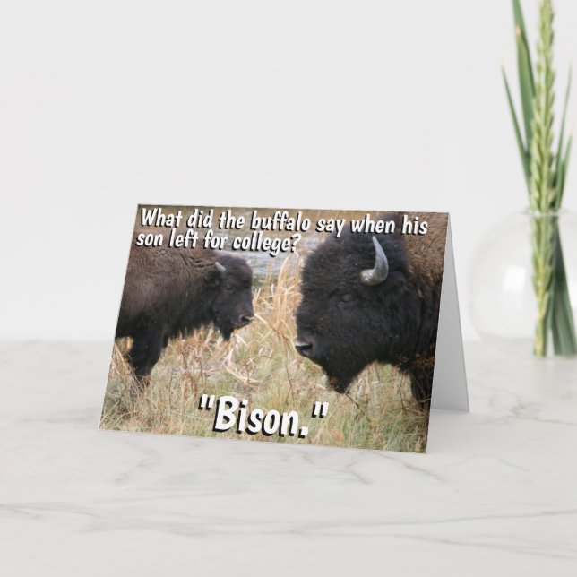 Funny Buffalo Adjo Card Kort (Framsida)