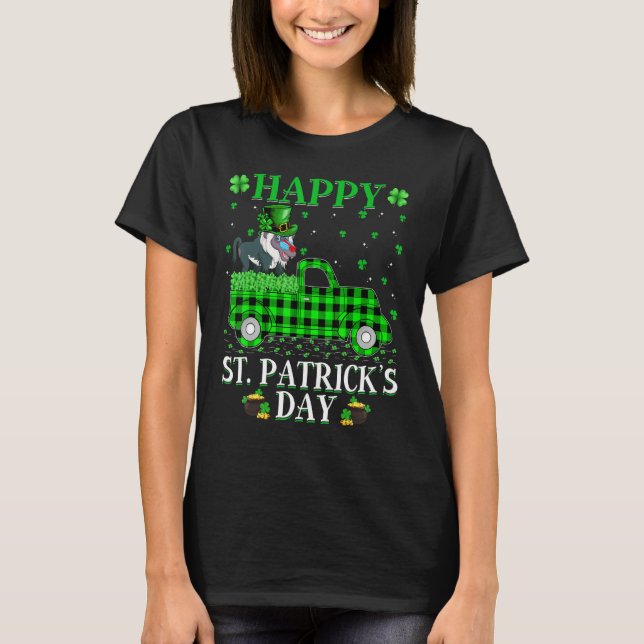 Funny Buffalo Play Grönt Lastbil Baboon St. Patric T Shirt (Framsida)