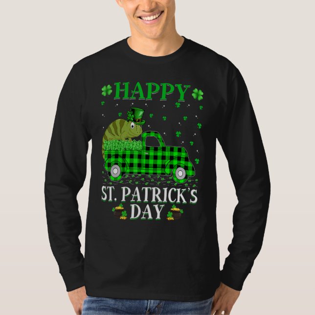 Funny Buffalo Play Grönt Lastbil Chameleon St Patr T Shirt (Framsida)