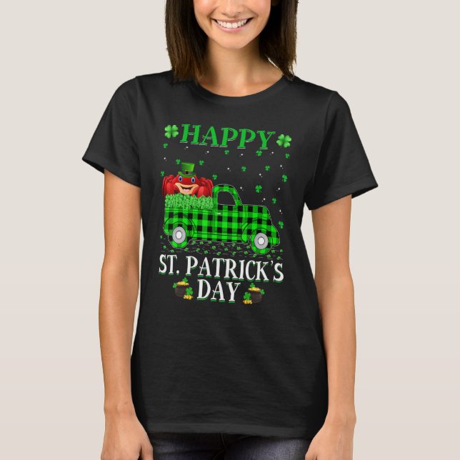 Funny Buffalo Play Grönt Lastbil Crab St Patrick's T Shirt (Framsida)