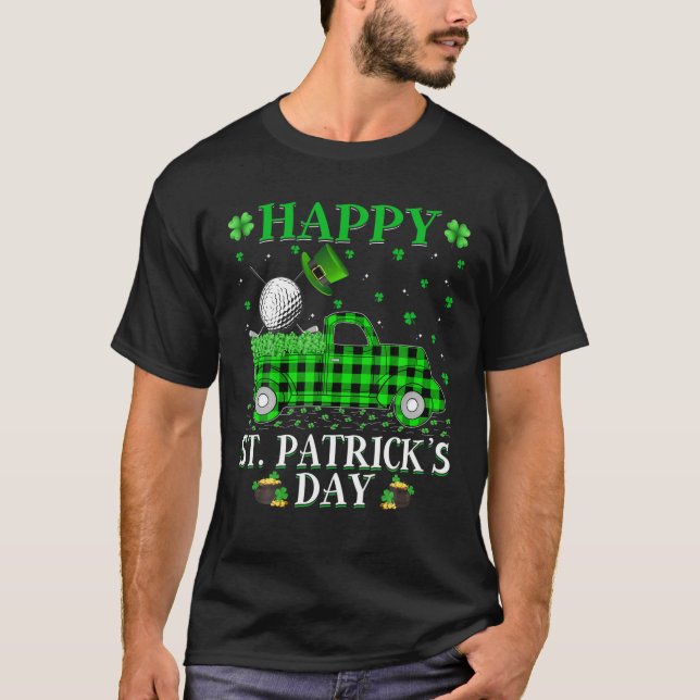 Funny Buffalo Play Grönt Lastbil Golf St. Patrick' T Shirt (Framsida)