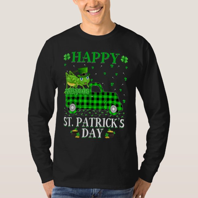 Funny Buffalo Play Grönt Lastbil Grashopper St Pat T Shirt (Framsida)
