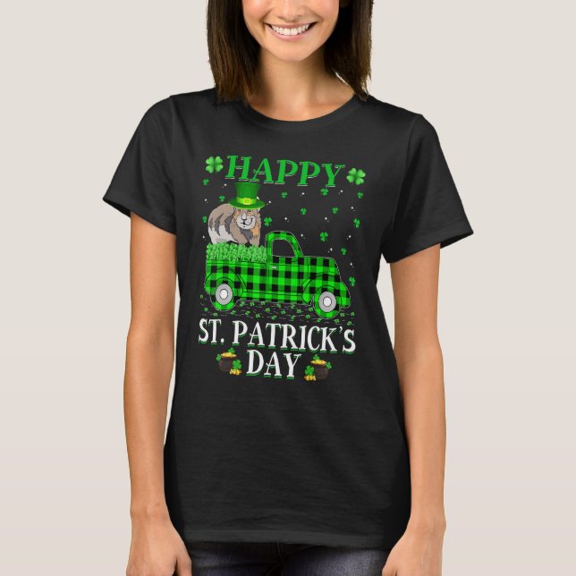 Funny Buffalo Play Grönt Lastbil Pika St. Patrick' T Shirt (Framsida)