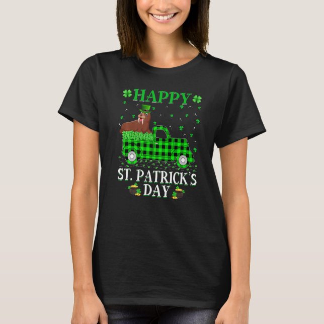 Funny Buffalo Play Grönt Lastbil Walrus St Patrick T Shirt (Framsida)