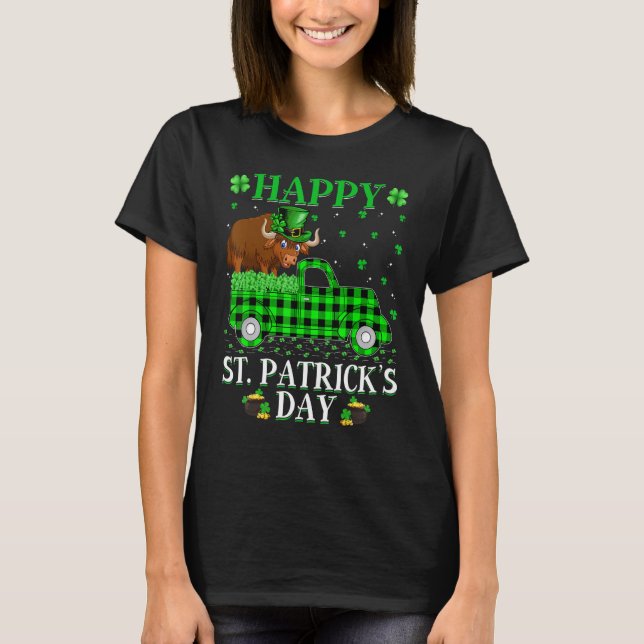 Funny Buffalo Play Grönt Lastbil Yak St Patrick's T Shirt (Framsida)