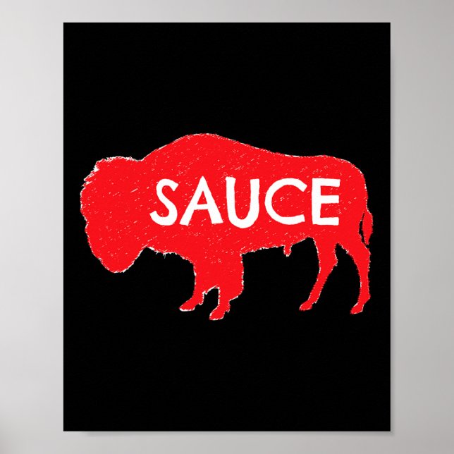 Funny Buffalo Sauce Graphic Hett Vingar Spicy Food Poster (Framsidan)
