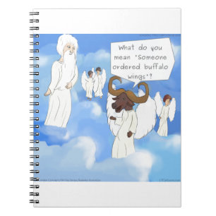 Funny Buffalo Vingar in Heaven Gift Anteckningsbok Med Spiral