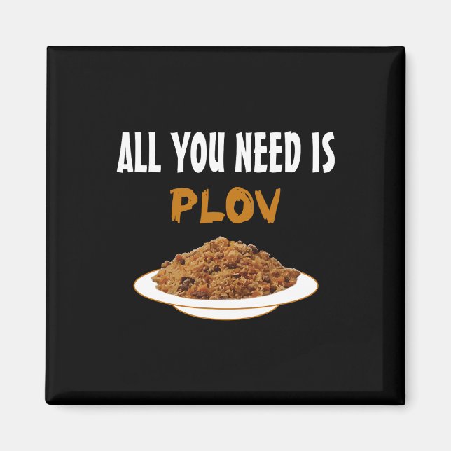Funny Bukharian Uzbek Food - Plov Älskare Bbq Tee  Magnet (Framsidan)