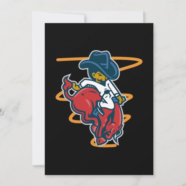 Funny Bull Rider Land Cowboy Riding Rodeo Gift Inbjudningar (Framsida)
