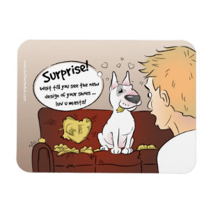 Funny Bull Terrier Tecknad Fridge Magnet