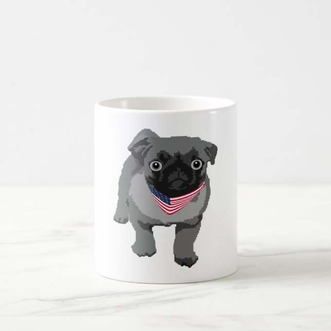 Funny Bulldog American Flagga Kaffemugg (Center)